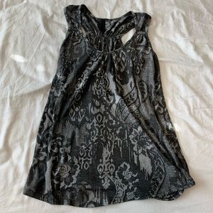 Black & gray patterned racerback tank